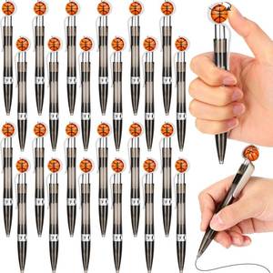 lot 6432 image: Zhanmai 24 Pcs Novelty Basketball Pens Sports Ballpoint Pens Basketball Party Favors Desk Cool Writing Tool for Students Supplies Stationery School Office Decor(Black,Basketball) - Retail $14