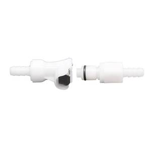 lot 6445 image: Plastic Hose Quick Connector with Shut-Off,Gas and Liquid Quick Connector check valve Beer Line Tubing Quick Disconnect (14�� Barb) - Retail $13