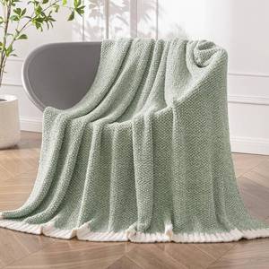 lot 9174 image: MIULEE Sage Green Super Soft Throw Blanket for Bed, Twin Size Cozy Fluffy Warm Blankets Knit Blankets for Couch, Sofa, Chair, Living Room, Camping, Picnic, 60 x 80 inch - Retail $44