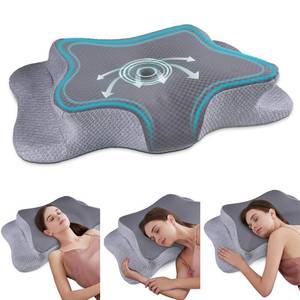 lot 9177 image: CHxxy Cervical Neck Pillow for Pain Relief Sleeping, Contour Memory Foam Pillows, Ergonomic Side Sleeper Pillows for Adults, Cooling Orthopedic Neck Support Pillow for Back Stomach Sleepers - Retail $30