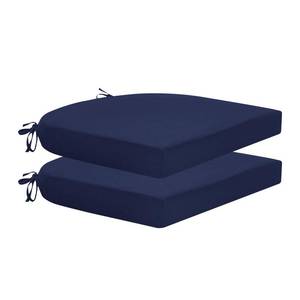 lot 9197 image: HARBOREST Outdoor Chair Cushions Set of 2, Water Resistant Patio Chair Cushions with Ties, Outdoor Seat Cushions for Patio Furniture, 17x16x2, Navy - Retail $73