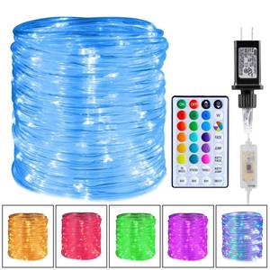 lot 9203 image: Minetom Rope Lights Color Changing, 16 Colors 108 FT 330 LED String Lights with Remote Timer, Waterproof Christmas String Light for Outside Bedroom Indoor Outdoor Decoration - Retail $66
