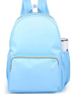 lot 9204 image: Cunno 1 Piece Nylon Backpack Kids School Backpack for Toddler Girls Boys Plain Waterproof Preppy Bookbags Travel for Student (Blue) - Retail $22