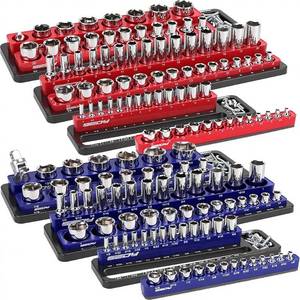 lot 19712 image: Magnetic Socket Holder Organizer Set 6-Piece Detachable 12 38 14 Drive Sockets Storage Tray Magnetic Socket Organizer Tool Box Drawer Tool Box Organizers Storage Metric SAE (Sockets Not Included) - Retail $48
