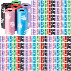 lot 19715 image: Thenshop 3000 Counts 200 Rolls Dog Poop Bag Plastic Dog Waste Bags Disposable For Doggie Pets Poop Outdoor Walking Travel Mixed Colors(Paw Print Style) - Retail $39
