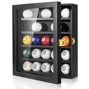 lot 19721 image: tutata Golf Ball Display Case, Golf Ball Holder, 25 Balls Capacity, Wall Mount, Shadow Box for Golf Ball Collector - Retail $27