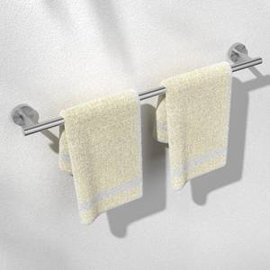 lot 19732 image: HITSLAM Brushed Nickel 25.7 Inch Towel Bar for Bathroom, SUS304 Stainless Steel Bathroom Towel Rack Wall Mounted, Modern Home Decor Bath Towel Holder with Hardware Accessories - Retail $15