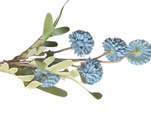 lot 19735 image: Artificial Blue Chrysanthemum Stems with Foliage - Retail $12