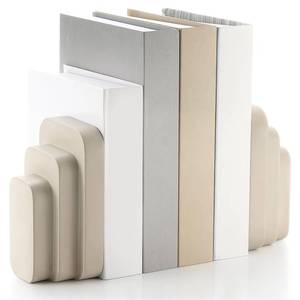 lot 19737 image: Thyle 2 Pcs Concrete Book Ends, 6.1 x 4.1 x 3 Inch Heavy Duty Cement Bookends Decorative for Books, Aesthetic Book Ends for Shelves Home Office School