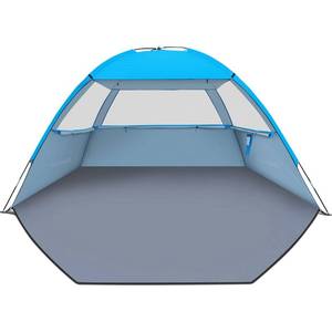 lot 19767 image: Gorich Beach Shade Tent for 6-7 Person with UPF 50 UV Protection, Portable Sun Shelter Canopy, Lightweight & Easy Setup Cabana , Blue - Retail $100