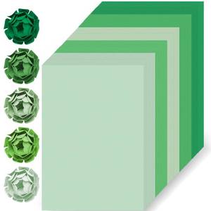 lot 19771 image: 100 Sheets Green Colored Cardstock Thick Paper, 5 Colors Assorted Blue Colored Card Stock Paper 65lb180gsm Perfect for Festive Decor DIY Greeting Cards Arts and Crafts - Retail $17
