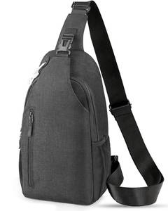lot 19802 image: Crossbody Sling Bag for Women & Men, Waterproof Sling Backpack with USB Charging Port, Lightweight Shoulder Chest Bag for Hiking, Travel (Black) - Retail $13