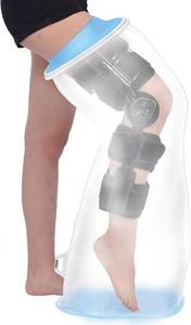 lot 19805 image: YUNCHI Upgraded Extra Wide Full Leg Cast Cover for Shower after Knee Surgeries with Non-Slip Bottom for Leg Wounds, Bandage, Large Cast, Knee ImmobilizerBrace, Walking Boots, Reusable - Retail $24