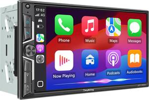 lot 19811 image: SJoyBring 7 QLED Double Din Car Stereo - Wireless Apple CarPlay & Android Auto, 240W 4.2CHN, SWC, Bluetooth, FMAM Car Radio, 2 Subwoofers Outputs, Backup Camera - Retail $140