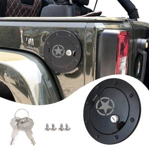 lot 19814 image: RERPRO Gas Cap Cover for Jeep Wrangler JK 2007-2018, Fuel Filler Door Locking Gas Tank Cap Cover Compatible with 2007-2017 Jeep Wrangler JK Unlimited Sport Rubicon Sahara - Star - Retail $20