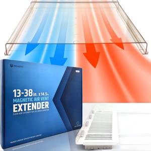 lot 19822 image: Powerful Magnetic Air Vent Extender for Floor Under Furniture - Sturdy & Durable - Super Strong Neodymium Magnets (Upgraded Design) - Adjustable from 13�� to 38�� (Longest Available)  Patent Pending - Retail $50
