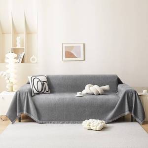 lot 20123 image: MEETSKY Couch Covers for Sofa Covers Washable, Dog Couch Covers for 2 Cushion Couch Sofa Pet Friendly, Sectional Sofa Slipcovers, Thick Soft Fabric Modern Style, 71 x 118, Dark Grey - Retail $34