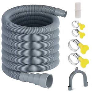 lot 20131 image: Elyfree 16.4ft Washing Machine Drain Hose, Universal Drain Hose Extension Kit for Washer, Dishwasher, Flexible Discharge Hose for LGGESamsung, Fit up to 1-12 Inch Drain Outlets (16.4) - Retail $20