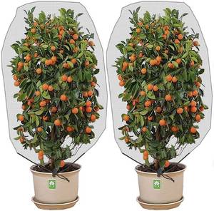 lot 20136 image: Alpurple 2 Pcs Insect Bird Barrier Netting Mesh with Drawstring- 4.9 x 3.2 Ft Garden Bug Netting Plant Cover- Fruit Tree Net for Protect Plant Fruits Citrus Flower from Insect Bird Eating - Retail $10