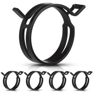 lot 20145 image: Geelin 5 Pieces Constant Tension Band Hose Clamps Black Fuel Line Clips 12mm Width (43.5mm - 53mm) - Retail $15
