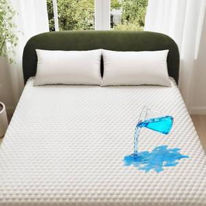 lot 20149 image: OhGeni 100% Waterproof Mattress Protector, Queen Size Mattress Pad, Fits 6-20 Mattresses with Deep Pocket, Cooling, Breathable Fitted Sheets, Soft Bed Cover, Noiseless, Machine Washable - Retail $24