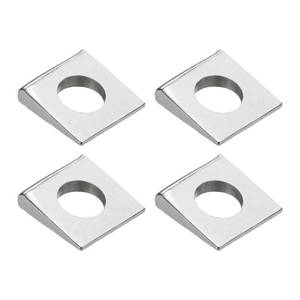 lot 20153 image: PATIKIL 4pcs Beveled Square Washers, M18x40mm Square Beveled Washers Bearing Strut Plate Flat Pad Spacer 304 Stainless Steel for 18mm Bolts Wedge Shim Leveling Fastener Nut Gasket, Silver - Retail $14