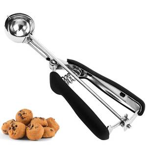 lot 20155 image: Cookie Scoop, Ice Cream Scoop, 1Tbsp15 ml0.5oz Cookie Scoops for Baking, 188 Stainless Steel Cookie Scooper for Baking, Ice Cream Scooper with Trigger Release, Cookie Dough Scoop with Non-slip Grip - Retail $9