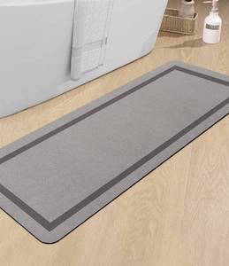 lot 20178 image: chakme Bathroom Mat Rugs Runner 59x17, Ultra Thin Magic Mat Bath Rug Non Slip Bath Rugs Quick Dry Absorbent Bath Mats for Bathroom Floor, (Grey, 59x17) - Retail $36