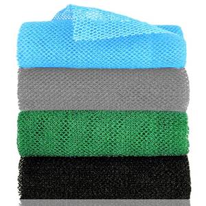 lot 20187 image: African Exfoliating Net, African Net Sponge, Nylon African Bathing Sponge Net, African Net Long Net Bath Sponge Shower Body Scrubber Back Scrubber Skin Smoother ((Black,White,Blue,Emerald Green)) - Retail $9