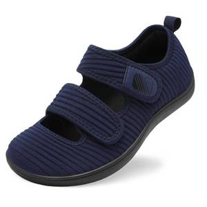 lot 20435 image: Besroad Womens Diabetic Walking Shoes Adjustable Swollen Feet Shoes Extra Wide Barefoot Sneakers 9Wide Navy - Retail $27