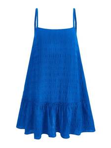 lot 20436 image: SOLY HUX Womens Summer Ruffle Swing Flowy Mini Dress Spaghetti Strap Vacation Beach Cami Dresses Royal Blue Large - Retail $30