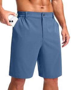 lot 20444 image: Pudolla Mens Lightweight Dress Shorts 11 Long Golf Shorts with 3 Pockets Stretch Quick Dry for Casual Travel��Blue M - Retail $23