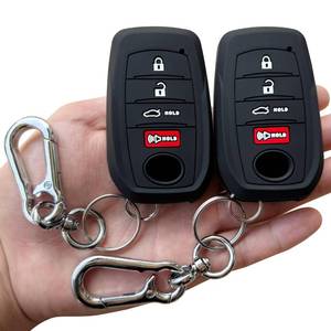 lot 20446 image: TANDRIVE Key Fob Cover for Toyota 2025 Camry and 2025 2024 2023 Corolla Crown, 4-Button, Silicone, 2-Pack, Black - Retail $10