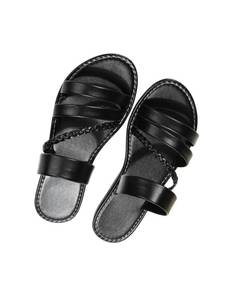 lot 20452 image: Verdusa Womens Braided Strappy Flat Sandals Summer Slides Open Toe Beach Shoes Black 8 - Retail $2,184