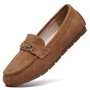 lot 20471 image: DeYashopin Womens Loafer Shoes Leisure Slip On Work Shoes Comfort Walking Flats Tan 6 - Retail $33