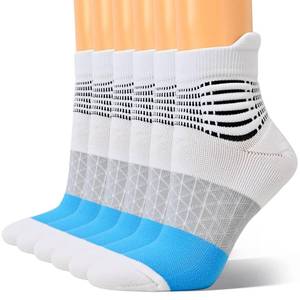 lot 20478 image: IRAMY Compression Ankle Support Socks Women Coolmax Wicking Cushioned Athletic Plantar Fasciitis Relief,White,3 Pairs,Medium - Retail $8