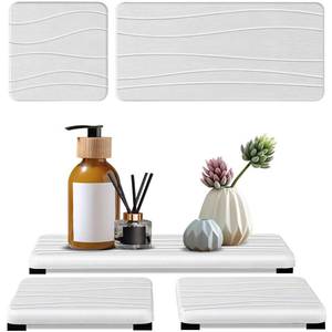 lot 20487 image: 3PCS Water Absorbing Stone Tray, Fast Drying Stone Sink Tray, Stones Soap Trays, Water Absorbent Diatomite Trays, Diatomite Coasters for Kitchen Sink Bathroom Counter, Hand Soap Dish & Holders - Retail $14