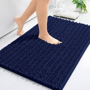 lot 20488 image: Arotive Luxury Chenille Bathroom Rug Mat, Extra Soft Thick Absorbent Shaggy Bath Rugs, Non-Slip Machine Wash Dry, Plush Bath Mats for Bathroom, Shower and Tub, 34x21, Navy - Retail $24