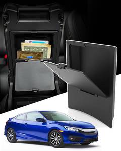 lot 20491 image: CarQiWireless Center Console Hidden storage box for Honda Civic 2016-2021, Center Console Organizer for Honda Civic Hatchback Si Coupe Type R Accessories