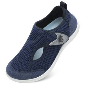 lot 20493 image: LeIsfIt Womens Wide Toe Box Shoes Adjustable Diabetic Walking Shoes Breathable Barefoot Zero Drop Sneakers for Arthritis Edema Swollen Feet Navy Size 10 - Retail $26