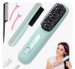 lot 10232 image: Straighten Comb Electric Hair Straightening Brush - Retail $29