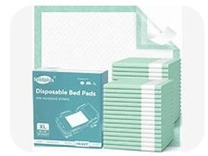 lot 17458 image: Mildplus XL Disposable Bed Pads with Adhesive Strips - Retail $19