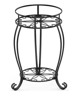 lot 1616 image: Faithland Black Metal Plant Stand - Retail $24