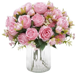 lot 1632 image: MARTINE MALL Peonies Artificial Flowers, Light Pink Artificial Peonies, Silk Peonies Flowers Fake Peonies