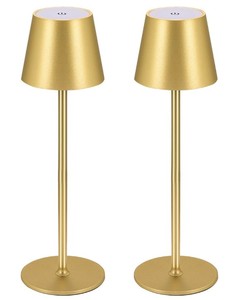 lot 1650 image: BGFHome Cordless Table Lamp LED Desk lamp,5000mAh Rechargeable Touch Night Light Wireless Minimalist Design forRestaurantBedroomBarsOutdoor PartyCampingCoffee Shop(2 Pack Gold)
