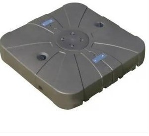 lot 15 image: Outsunny330 lbs. HDPE Plastic Cantilever Patio Umbrella Base in Brown(2 pack) - Retail $170