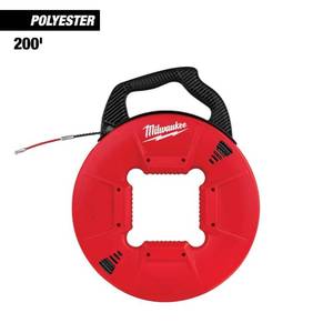lot 16 image: Milwaukee 48-22-4197 200 ft. Polyester Fish Tape w Flexible Metal Leader - Retail $298