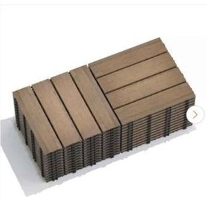 lot 28 image: BTMWAYOak Brown DIY 1 ft. x 1 ft. All-Weather Outdoor Wood-Plastic Interlocking Patio Deck Tiles Ga(7 boxes total) - Retail $1,078
