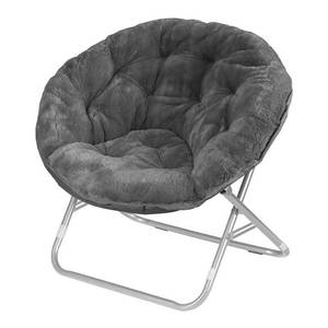 lot 10910 image: Mainstays Faux Fur Saucer�� Chair  Black
