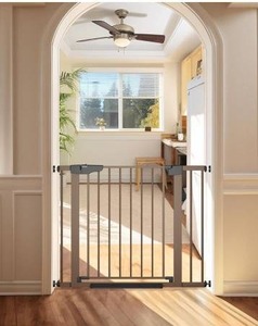 lot 10927 image: Cumbor 29.7-40.6 Baby Gate for Stairs, Moms Choice Awards Winner-Dog Gate for Doorways, Pressure Mounted Self Closing Pet Gates for Dogs Indoor, Durable Safety Child Gate with Easy Walk Thru Door